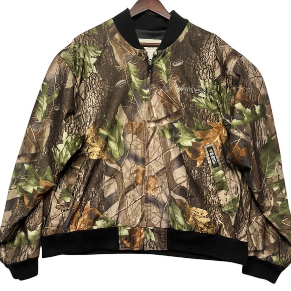 VTG Whitewater Outdoor Realtree Scent Blocker Camouflage Bomber Jacket Men's L - Picture 1 of 14